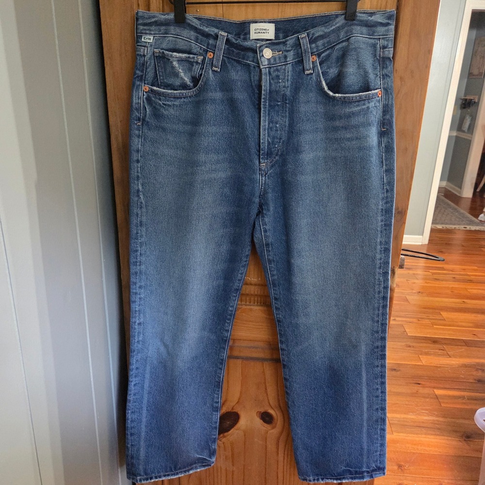 Citizens of Humanity Emery High Rise Straight Leg Crop Jeans Button Fly Size 29